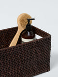 John Lewis rattan storage basket cocoa small rectangular - British product