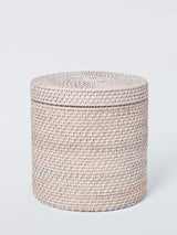 John Lewis John Lewis Lidded Rattan Basket Whitewash Large- Buy online at McGrocer