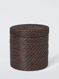 John Lewis lidded rattan storage basket small cacao washed (British brand)