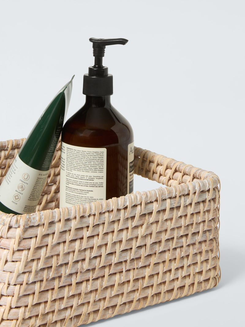 John Lewis off white shallow rattan storage basket small, UK version