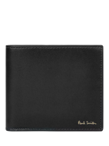 John Lewis Paul Smith Signature Stripe Interior Leather Bifold Wallet, Black- Buy online at McGrocer