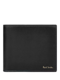 Paul Smith black bifold wallet with signature stripe interior, imported from the UK