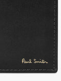 Paul Smith black bifold wallet with signature stripe interior, imported from the UK