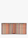 Paul Smith black bifold wallet with signature stripe interior, imported from the UK
