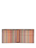 Paul Smith black bifold wallet with signature stripe interior, imported from the UK