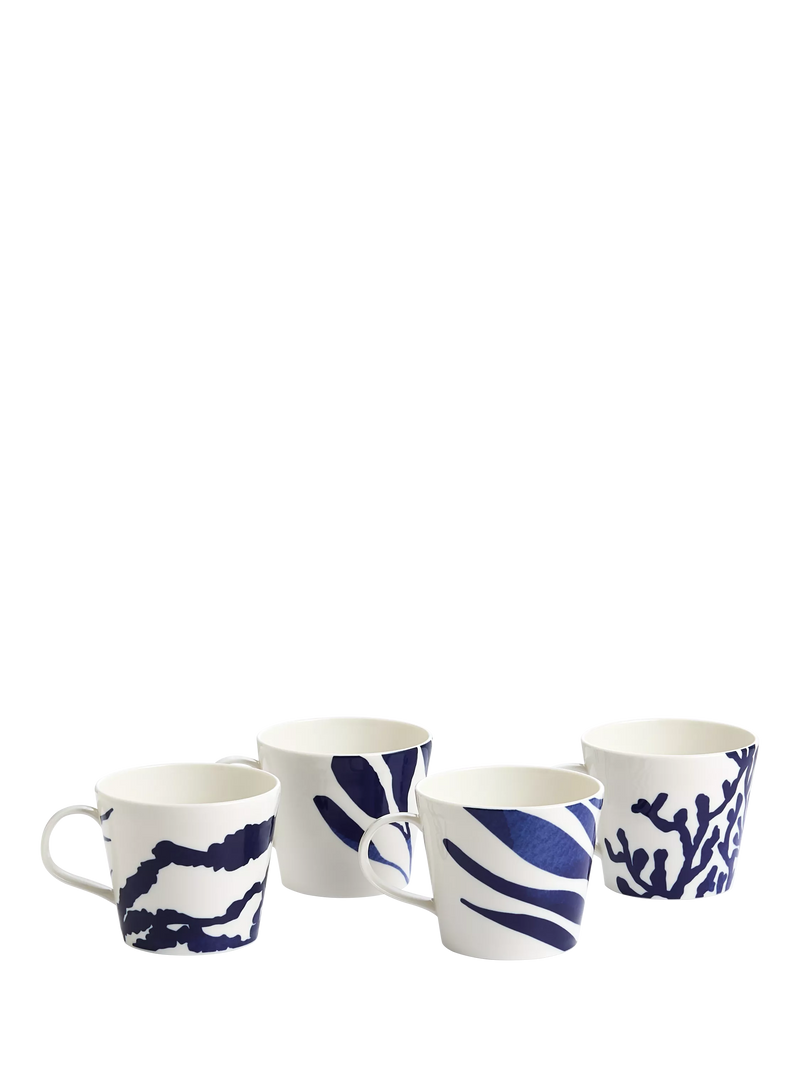 Royal Doulton Pacific porcelain mug set in blue 400ml - British product