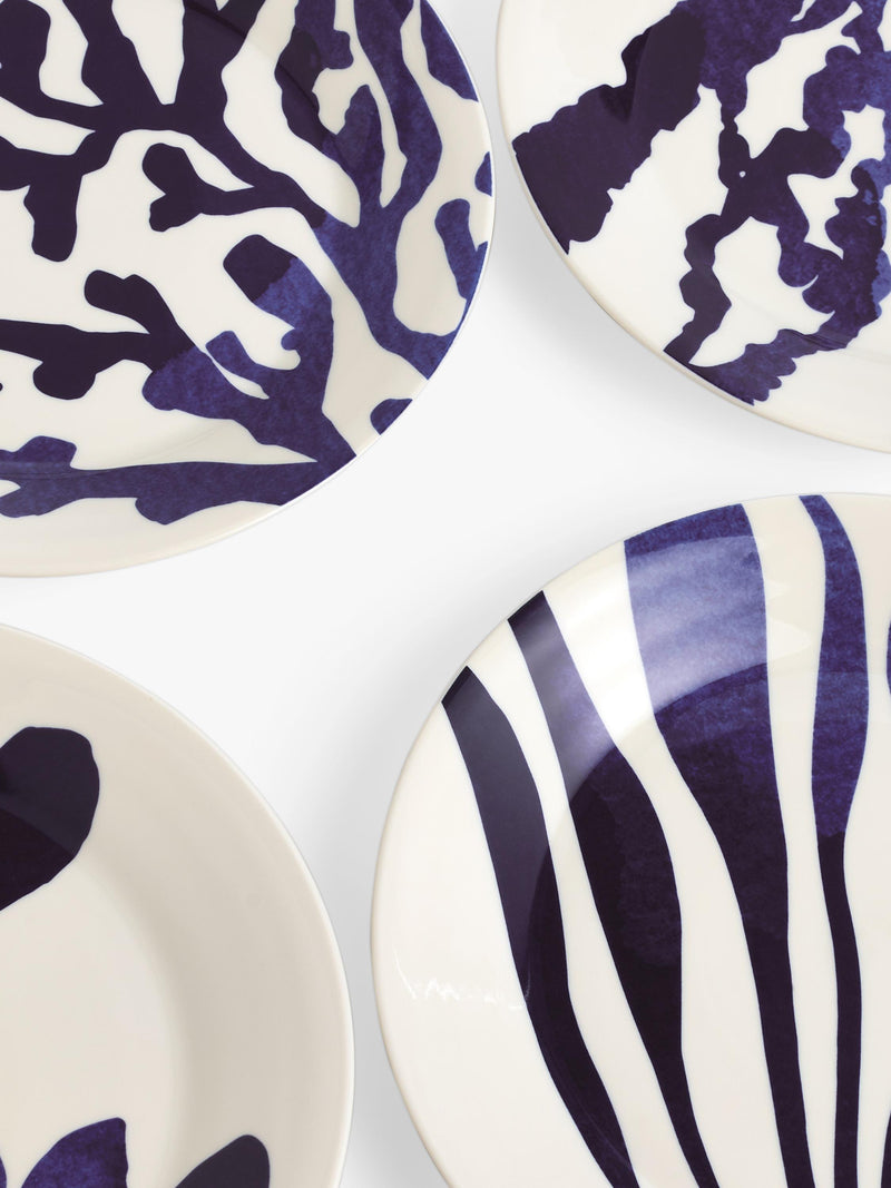 Royal Doulton Pacific porcelain dinner plates blue 23.6cm set of 4, UK version