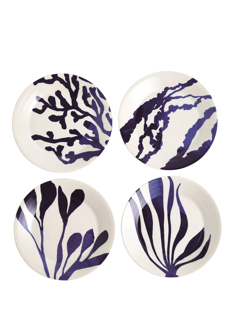 Royal Doulton Pacific porcelain dinner plates blue 23.6cm set of 4, UK version