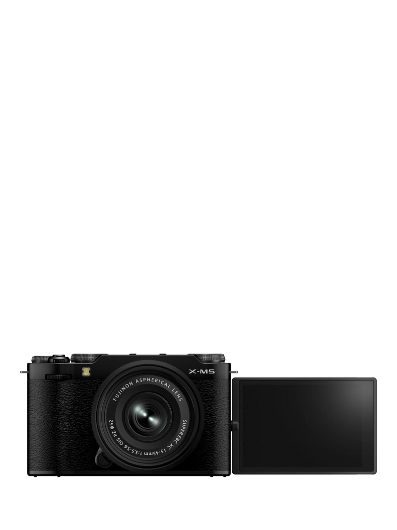 كاميرا نظام مدمجة Fujifilm X-M5 مع عدسة XC 15-45 مم، 26.1 ميجابكسل، 6.2K فائق الوضوح، Wi-Fi، بلوتوث، شاشة لمس LCD متغيرة الزاوية 3 بوصة