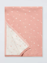 John Lewis John Lewis Moon and Stars Muslin Baby Blanket Pink 80cm x 100cm- Buy online at McGrocer