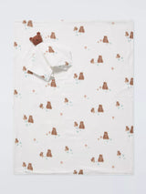 John Lewis John Lewis Teddy Bear Muslin Baby Blanket and Comforter Gift Set- Buy online at McGrocer