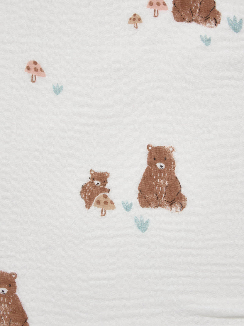 John Lewis muslin blanket and comforter set teddy bear print (British brand)