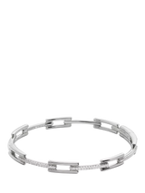 John Lewis Monica Vinader Lab Grown Diamond Signature Link Skinny Bangle Silver- Buy online at McGrocer