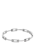 Monica Vinader Lab Grown Diamond Signature Link Skinny Bangle Silver