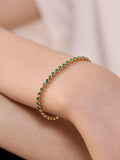Monica Vinader Essential Onyx tennis bracelet gold, imported from the UK