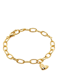 Monica Vinader gold heart charm chain bracelet 20cm, UK version