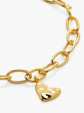 Monica Vinader gold heart charm chain bracelet 20cm, UK version