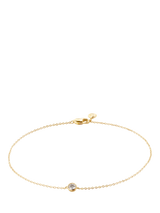 John Lewis Monica Vinader 14ct Solid Gold Solitaire Lab Grown Diamond Chain Bracelet, Gold, 19cm- Buy online at McGrocer