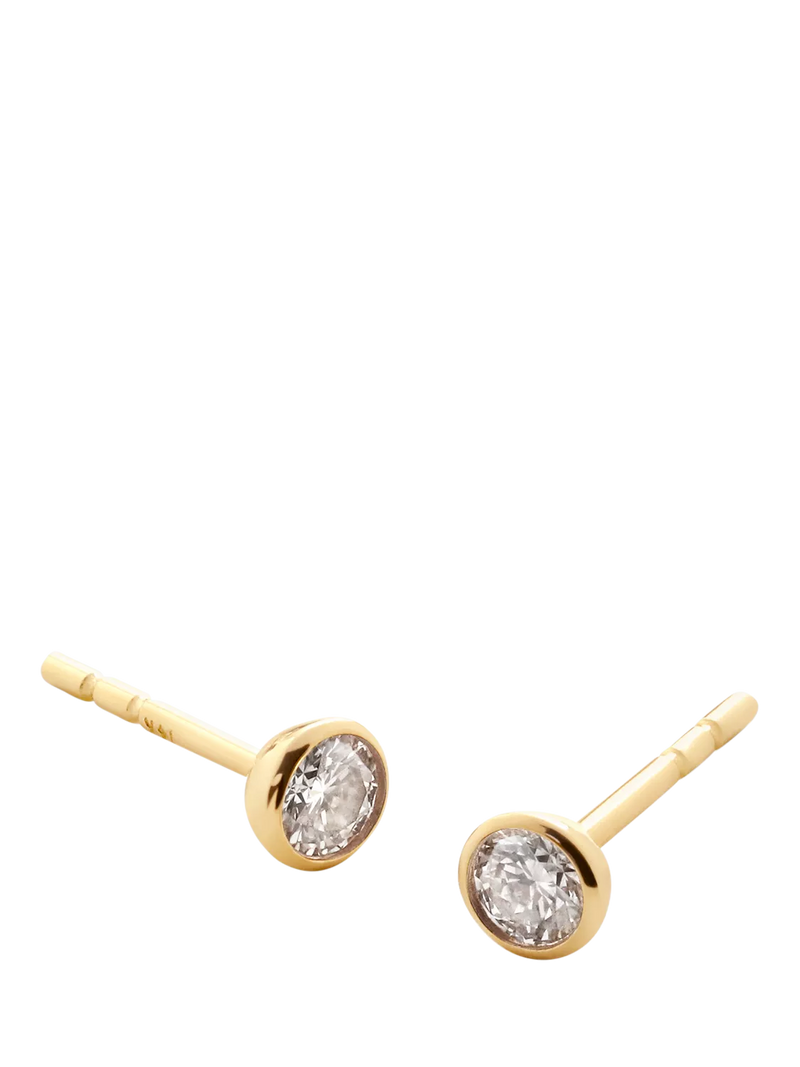 Monica Vinader lab-grown diamond gold stud earrings - British product
