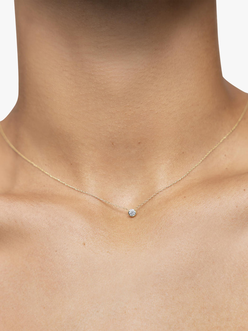 Monica Vinader 14ct gold lab-grown diamond pendant necklace - British product