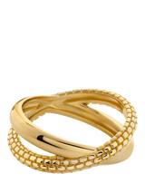 John Lewis Monica Vinader Heirloom Crossover Stacking Ring Gold- Buy online at McGrocer