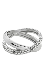 John Lewis Monica Vinader Heirloom Crossover Ring Silver- Buy online at McGrocer