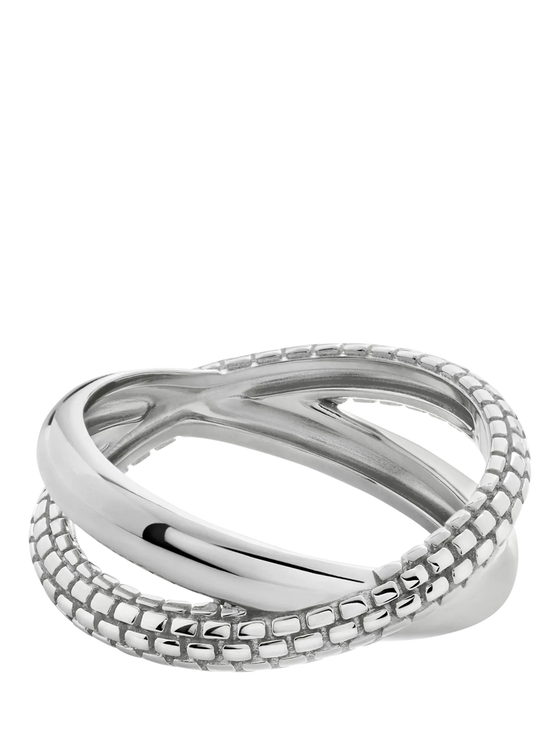 Monica Vinader Heirloom Crossover ring silver 3mm, UK version