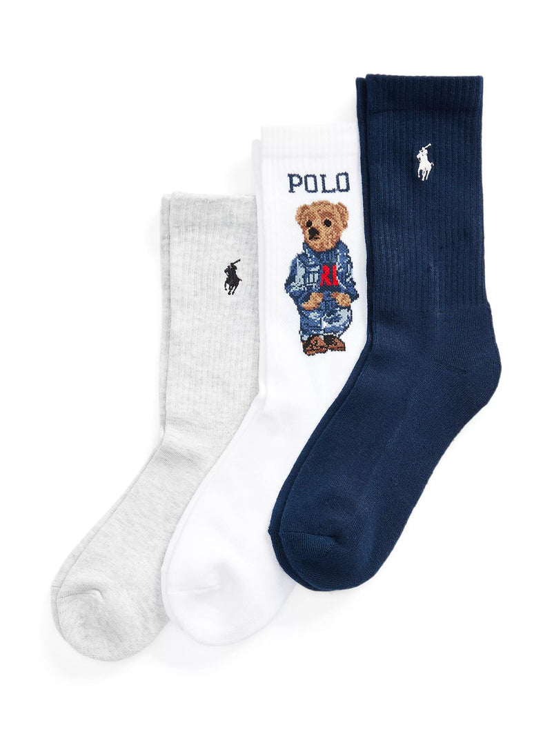 Ralph Lauren Polo Bear crew socks pack of 3 - British product