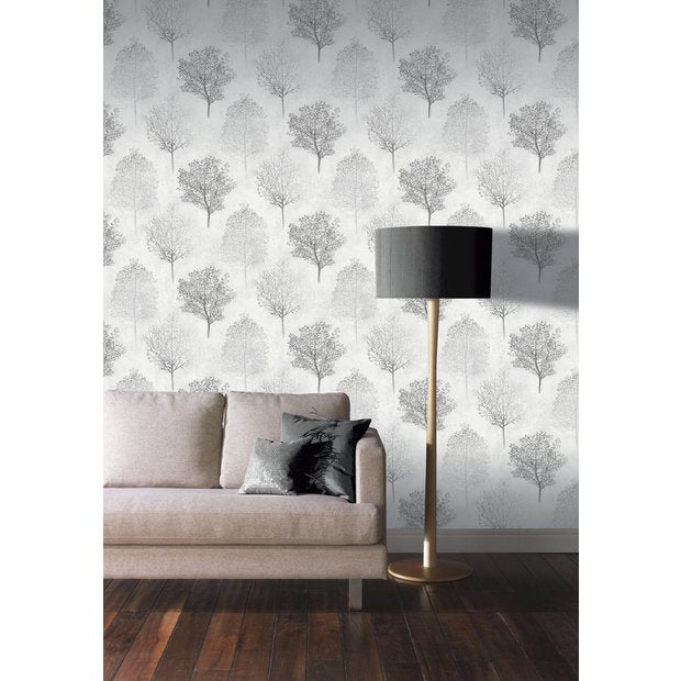 Monochrome glitter wallpaper roll 53cm x 1005m - British product