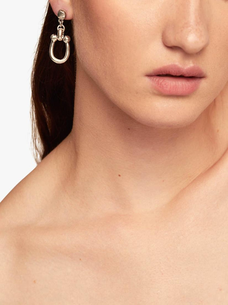 UNOde50 medium link drop earrings silver (British brand)