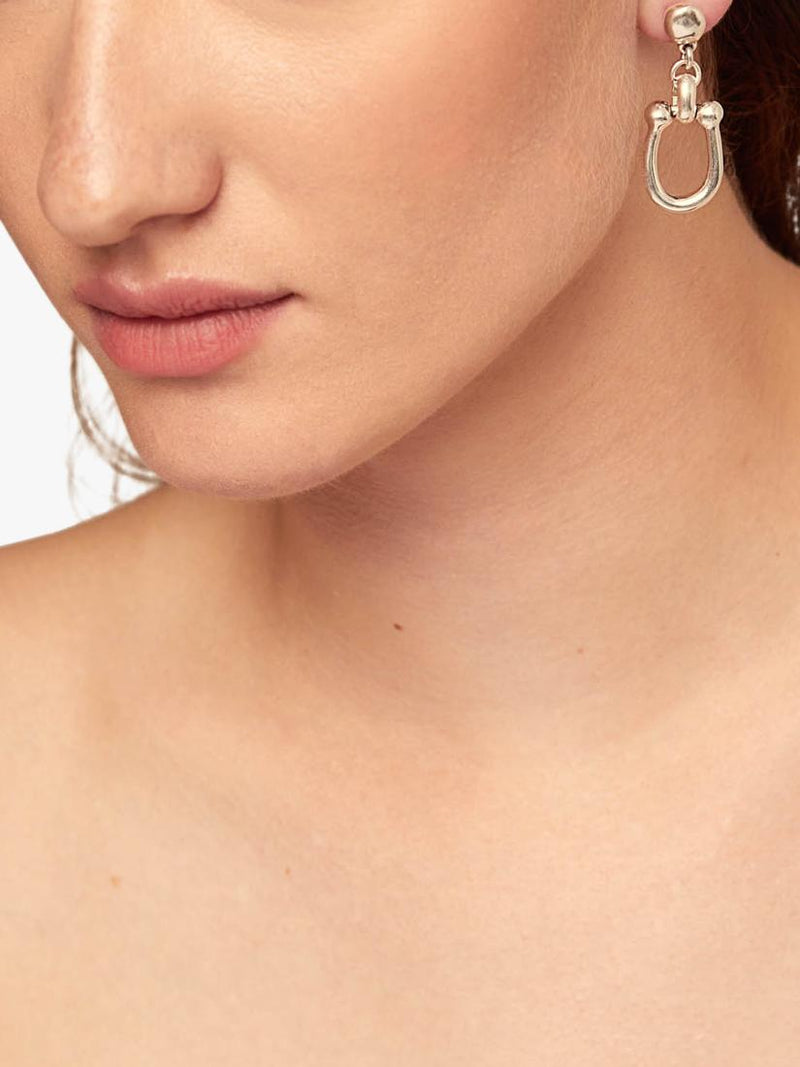 UNOde50 medium link drop earrings silver (British brand)