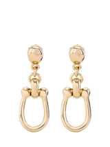 John Lewis UNOde50 Youthful Collection Horseshoe Drop Earrings, Gold- Buy online at McGrocer