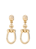 UNOde50 Youthful Collection horseshoe drop earrings gold, imported from the UK