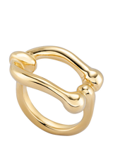 John Lewis UNOde50 Youthful Collection Link Ring Gold- Buy online at McGrocer