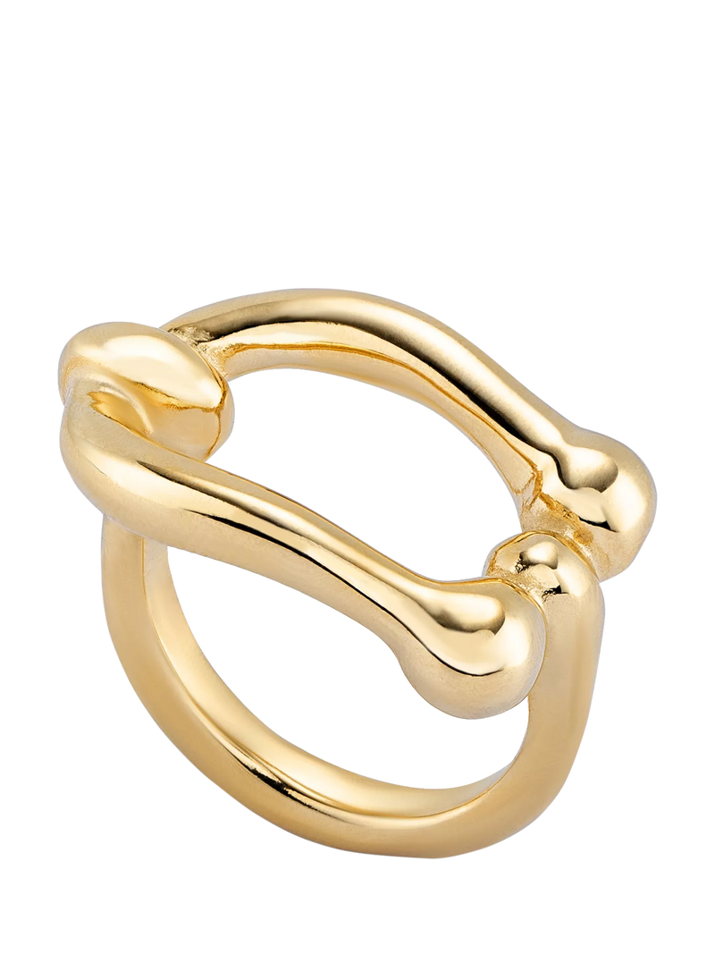 UNOde50 gold plated link ring size S 1/2, UK version