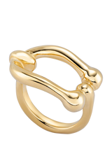 John Lewis UNOde50 Youthful Link Ring Gold S 1/2- Buy online at McGrocer
