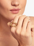 UNOde50 gold plated link ring size S 1/2, UK version