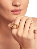 UNOde50 gold plated link ring size S 1/2, UK version