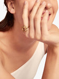 UNOde50 gold plated link ring size S 1/2, UK version