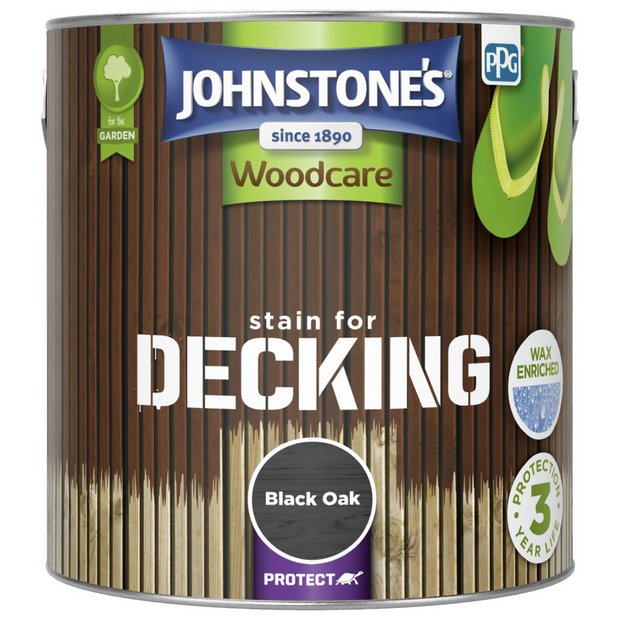 Johnstone's Black Oak decking woodstain 2.5L, UK version
