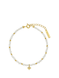 Orelia pearl bead star bracelet pale gold, UK version