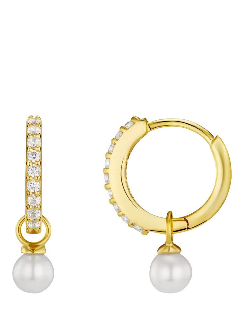 Orelia pave pearl drop earrings gold, UK version