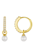 Orelia pave pearl drop earrings gold, UK version