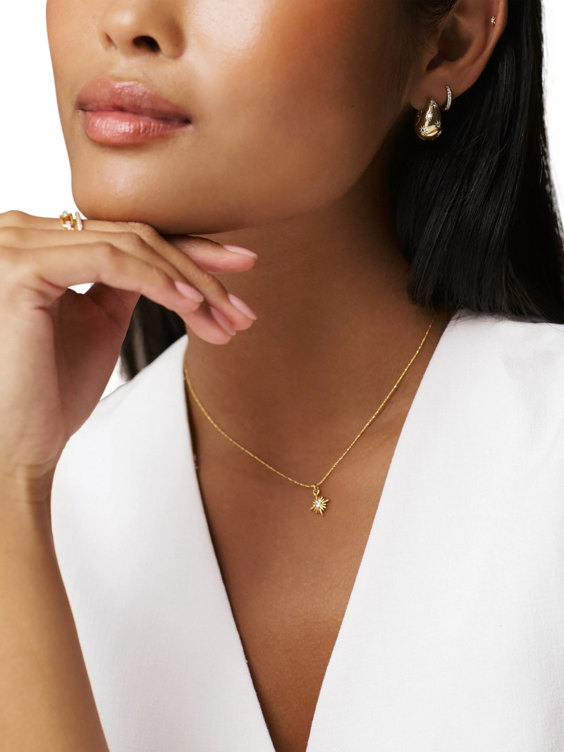 Orelia tapered crystal hoop earrings pale gold 16mm, imported from the UK