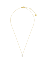 John Lewis Orelia Luxe Pave Cubic Zirconia Pearl Pendant Necklace Pale Gold 40.5cm- Buy online at McGrocer