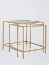 John Lewis John Lewis Langham Nest of 2 Glass Tables, Brass- Buy online at McGrocer