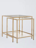 John Lewis Langham nest of glass tables brass 2 piece (British brand)