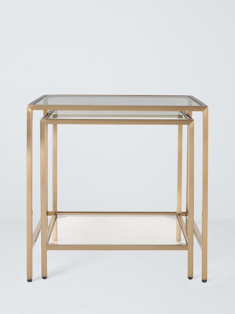 John Lewis Langham nest of glass tables brass 2 piece (British brand)