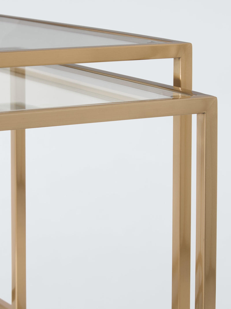 John Lewis Langham nest of glass tables brass 2 piece (British brand)