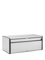 John Lewis Brabantia Fall Front Bread Bin Matt Steel- Buy online at McGrocer